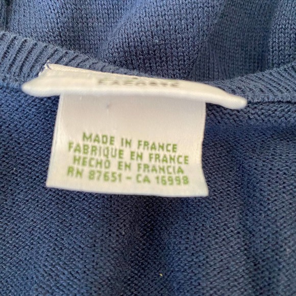 Lacoste Mens Cotton V Neck Sweater Made in France - Picture 6 of 8